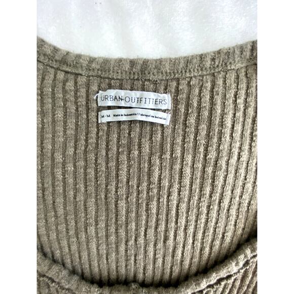 Womens Urban Outiftters Cropped Ribbed Long Sleeve Cardigan Size M - Picture 3 of 5